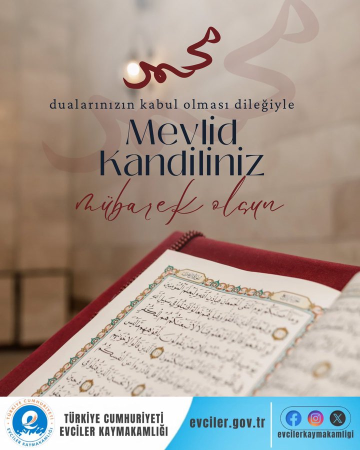 
    Evciler Kaymakamı'ndan Mevlid Kandili Mesajı
  