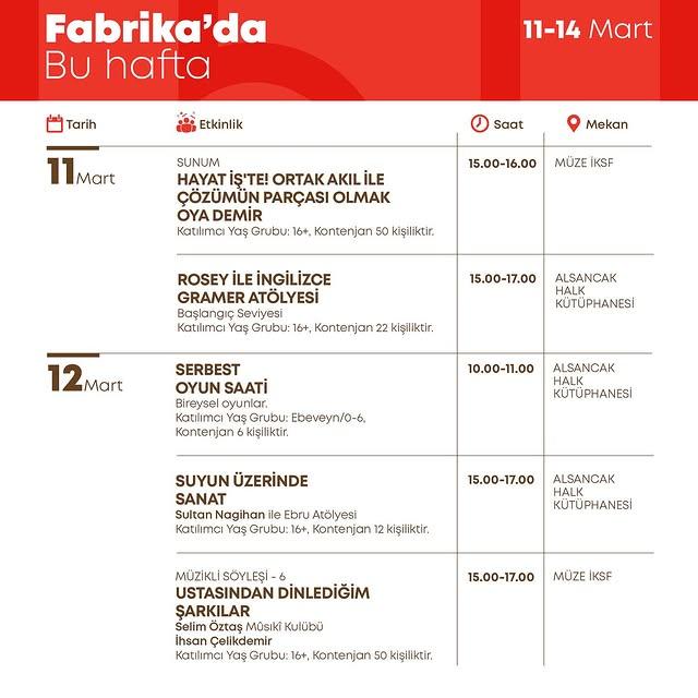 İzmir Kültür Sanat Fabrikası: Renkli Bir Haftanın Etkinlikleri