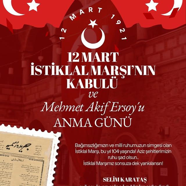 Milli Marşımızın 104 Yaşı Kutlu Olsun