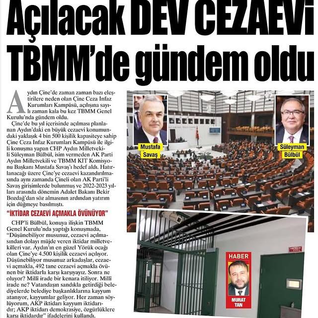 Aydın Çine'ye 4 Bin 500 Kişilik Cezaevi Yapılmasına Tepki: Kayyum İktidarıyla Karşı Karşıyayız