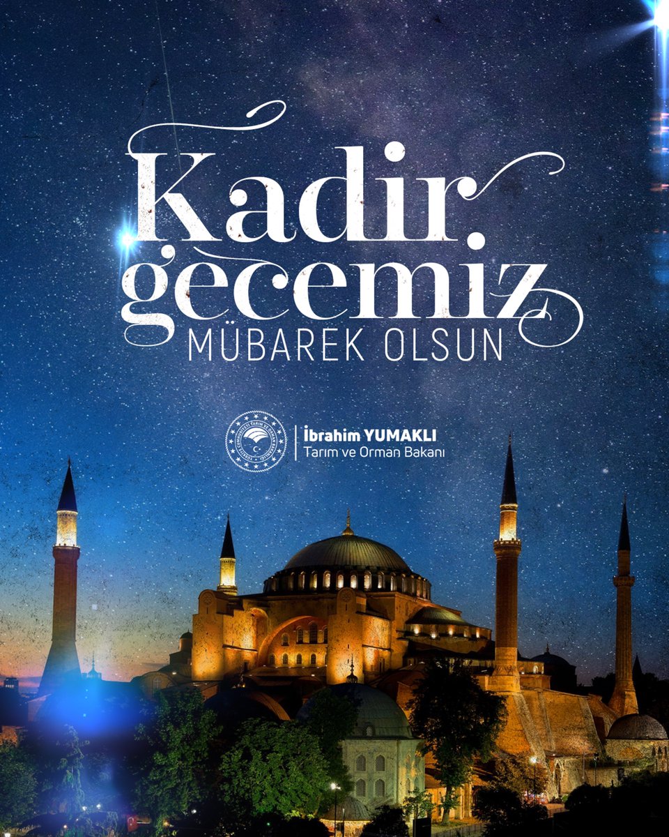 Tarım ve Orman Bakanı Yumaklı, Berat Kandili'nde Mesaj Yayınladı