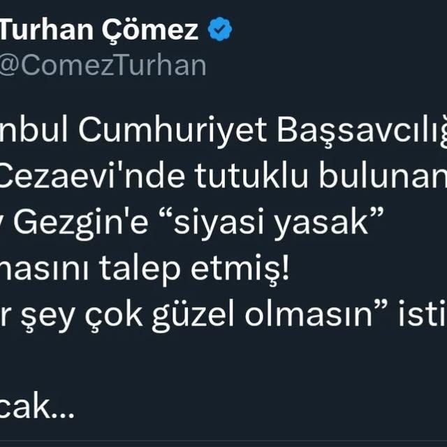 Başsavcılığa Siyasi Yasağın Konulması Talebi