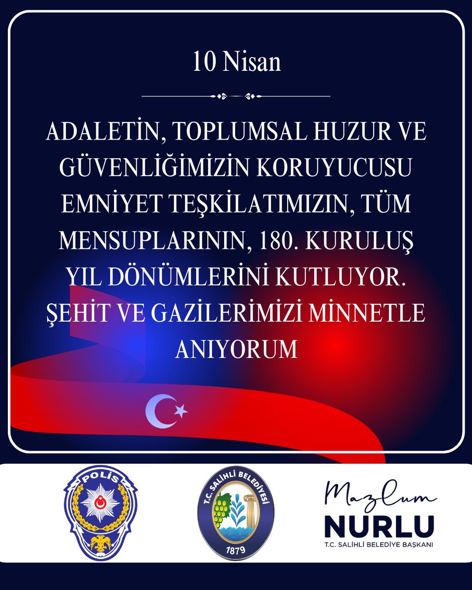 Salihli Belediye Başkanı Nurlu, Polis Haftası Mesajı Yayınladı