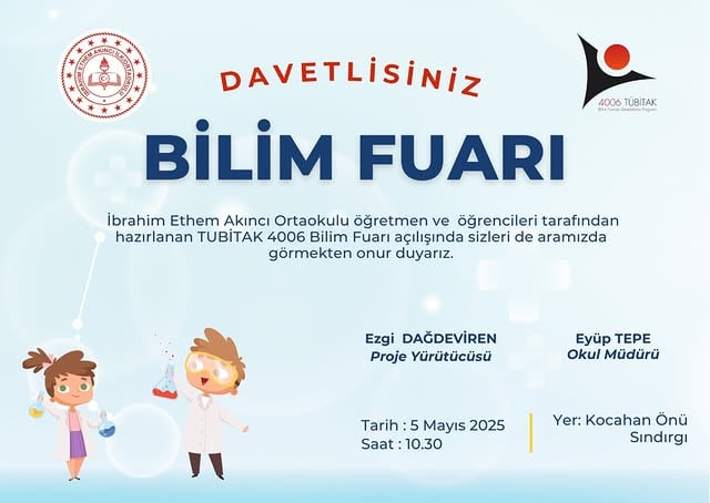 Sındırgı'da İbrahim Ethem Akıncı Ortaokulu'nun TÜBİTAK Bilim Fuarı Sergisi Açılıyor