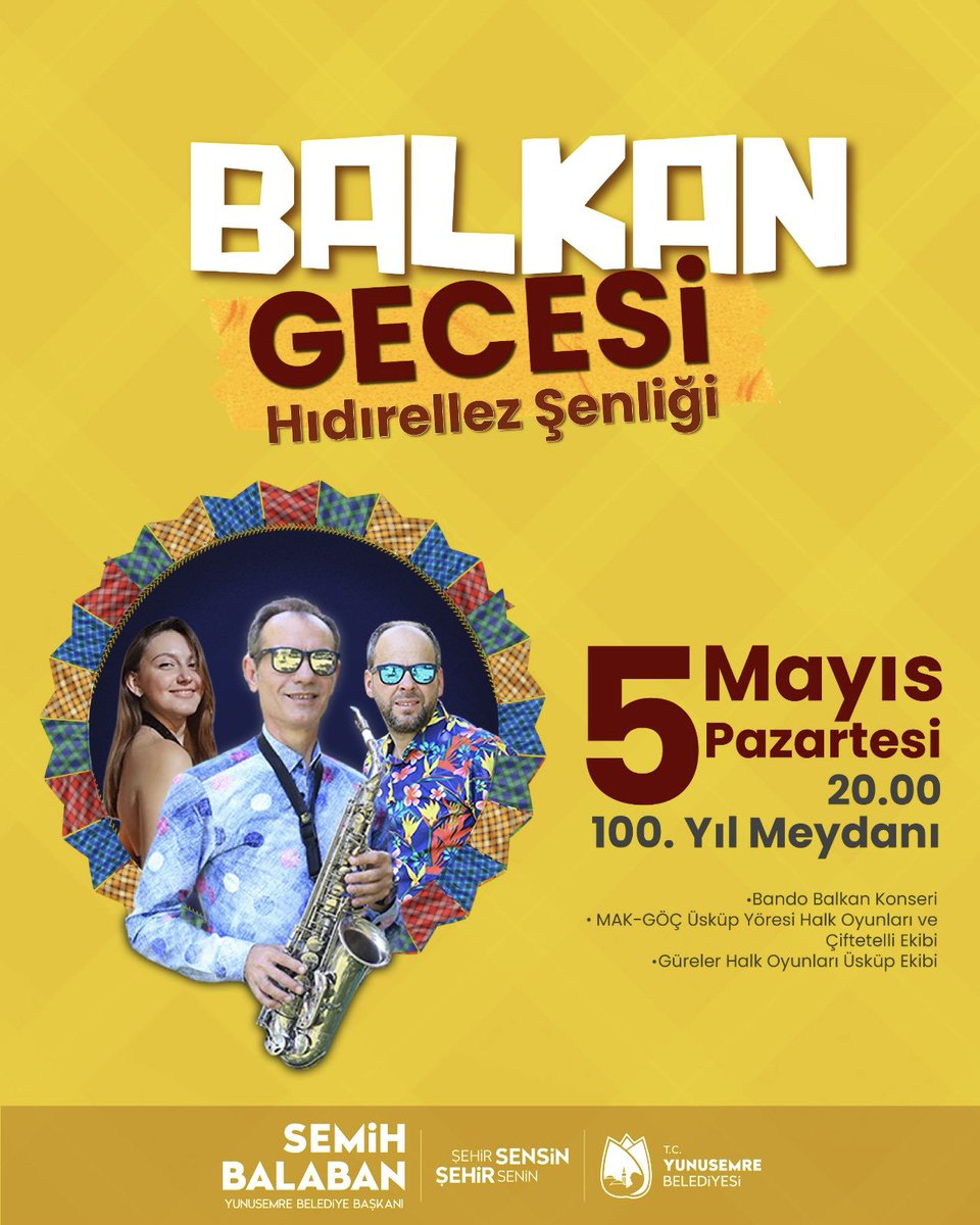Yunusemre’de Hıdırellez Coşkusu Balkan Ezgileriyle Yaşanacak