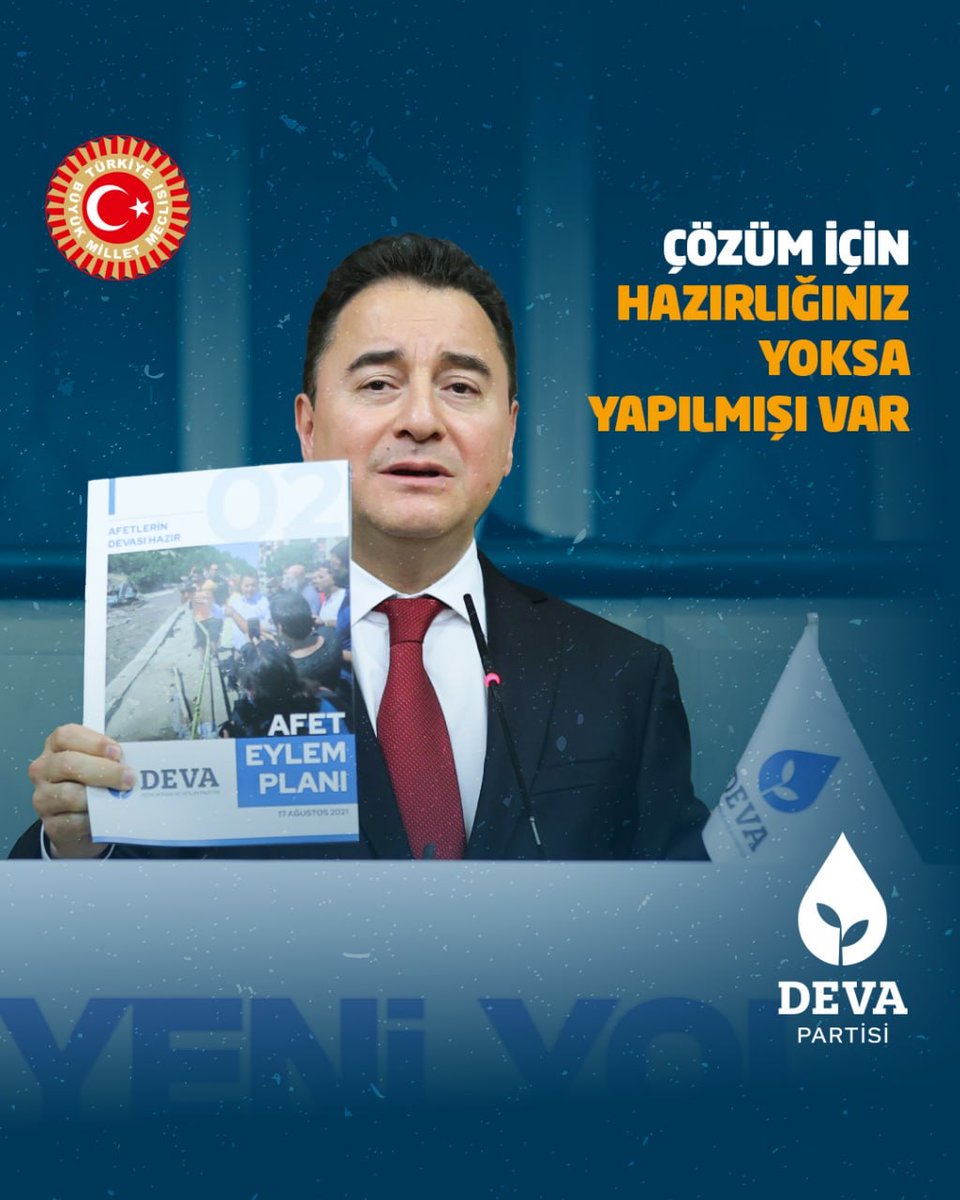 Deva Partisi’nin Afet Eylem Planı 17 Aralık 2021’de Hazırlandı