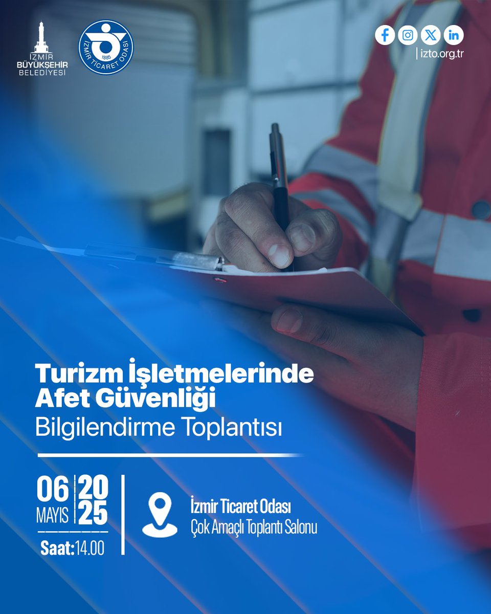 İzmir Ticaret Odası, Turizm İşletmelerine Afet Güvenliği Bilgilendirmesi Yapacak