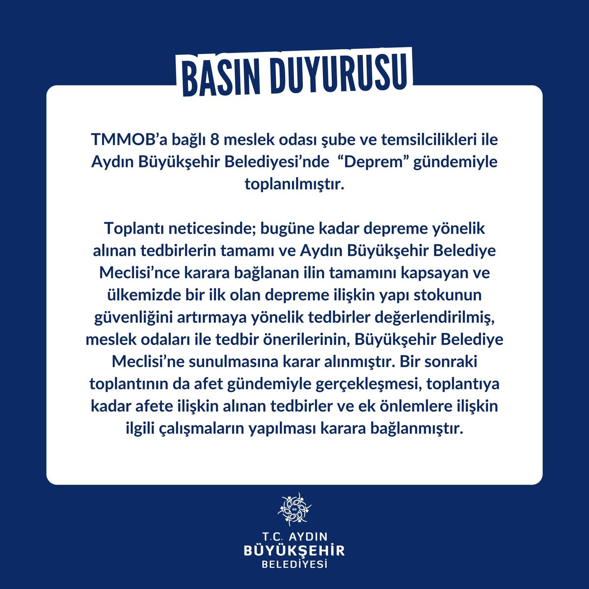 Aydın Büyükşehir Belediyesi'nden Bilgi Paylaşımı