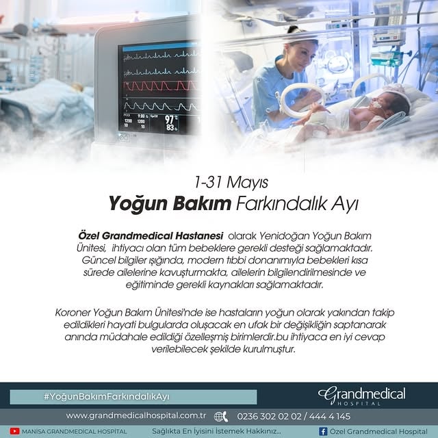 Manisa Özel Grandmedical Hastanesi’nde Yoğun Bakım Üniteleri Açıklaması