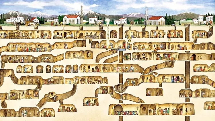Derinkuyu Yeraltı Şehri: 20 Bin Kişilik Kapasite ve 18 Katlı Antik Mühendislik Harikası