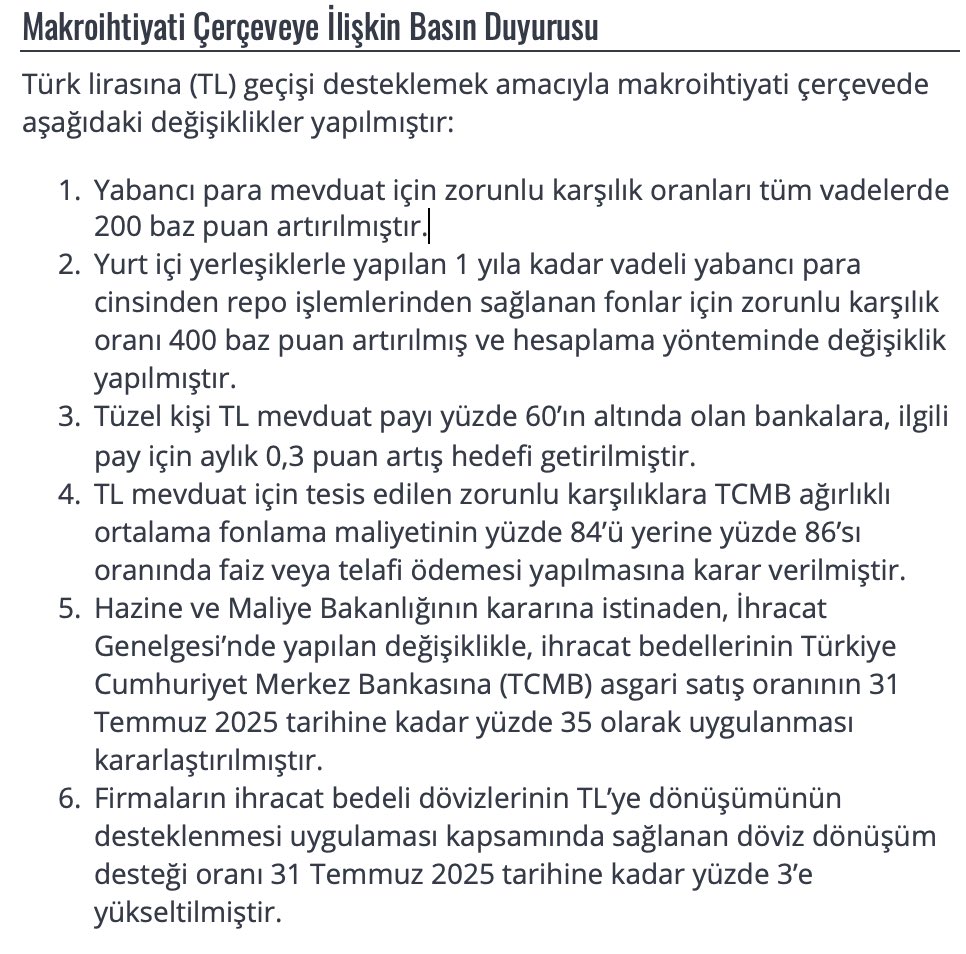 TCMB'nin Yeni Önlemleri, 2021'deki Makroihtiyati Kararlarla Paralellik Gösteriyor