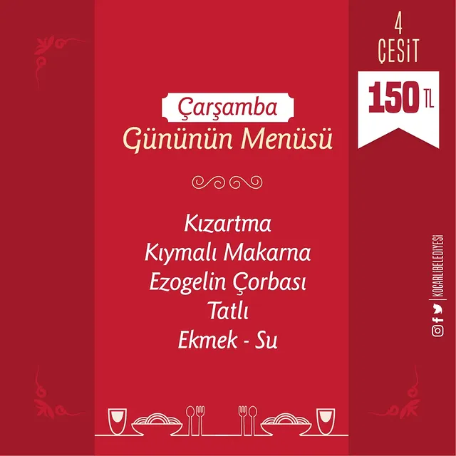 Koçarlı Belediyesi Kent Lokantası'nın 7 Mayıs Menüsü Açıklandı