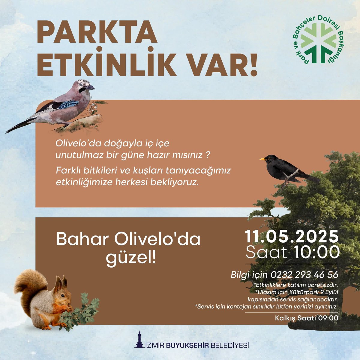 İzmir Büyükşehir Belediyesi, Olivelo'da Doğa Yürüyüşü ve Kuş Gözlem Etkinliği Düzenliyor