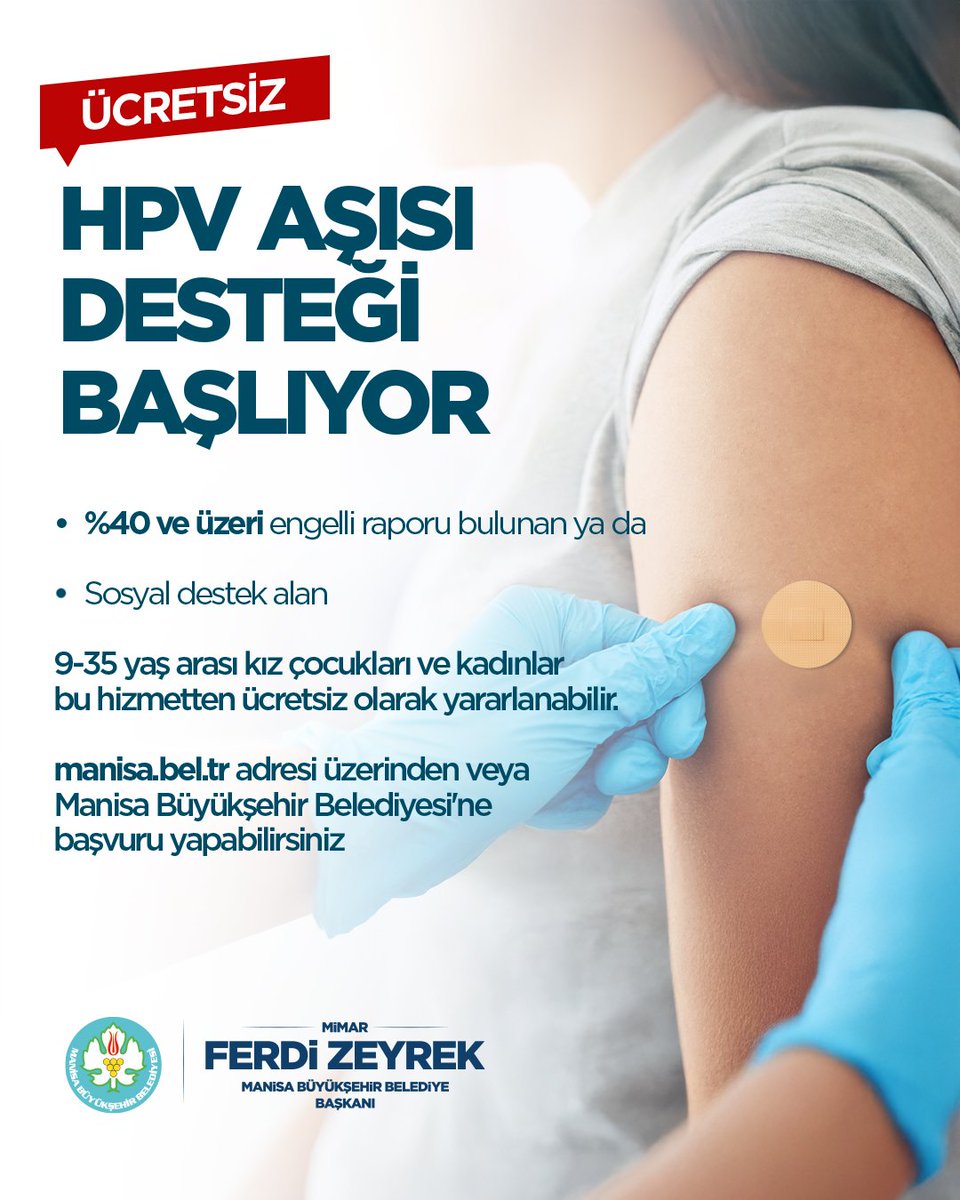 Manisa Büyükşehir Belediyesi, HPV Aşısı Desteği Başlatıyor