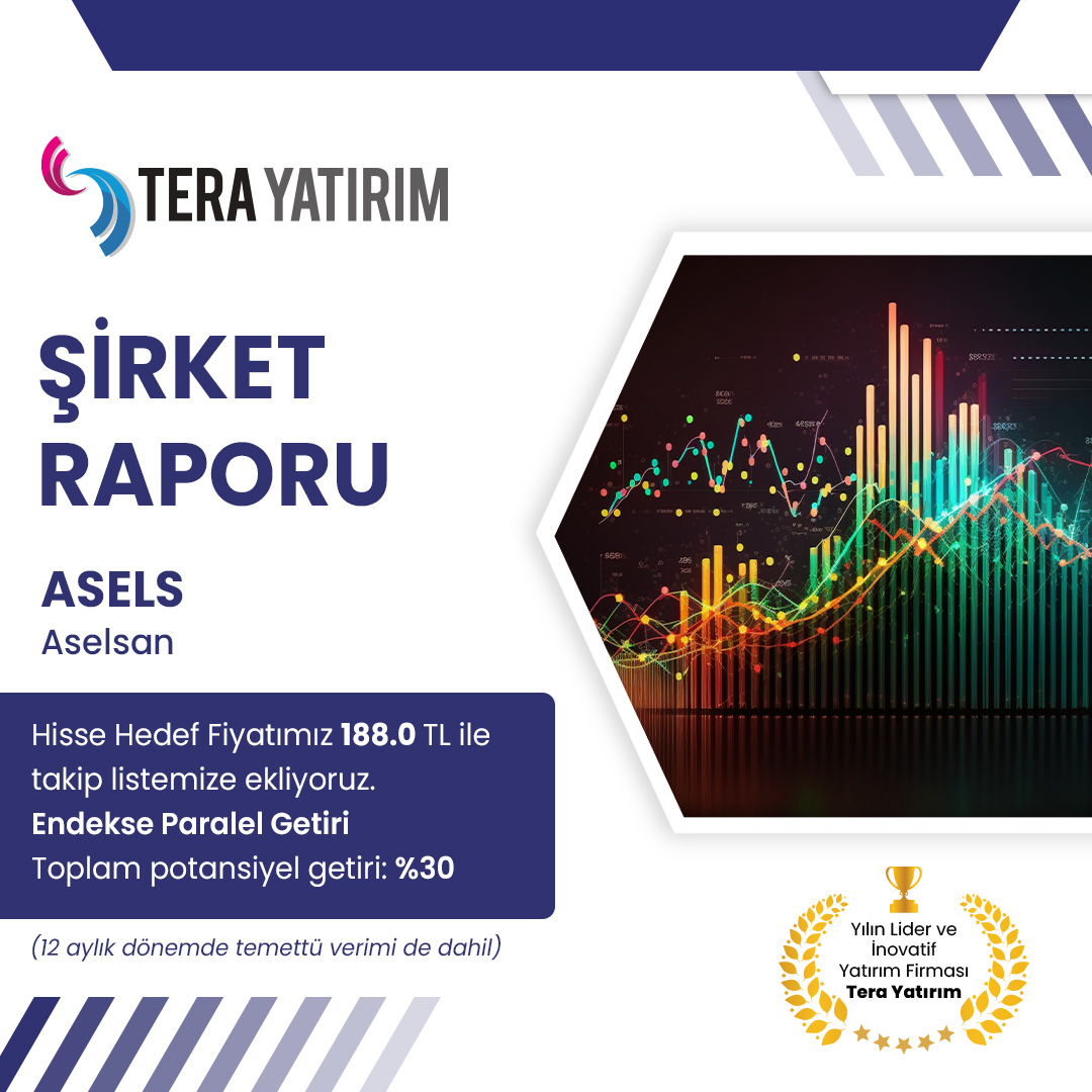 ASELS Hisse Senedi İçin Tera Yatırım Tarafından 188 TL Hedef Fiyat ve %30 Getiri Potansiyeli Belirlemesi
