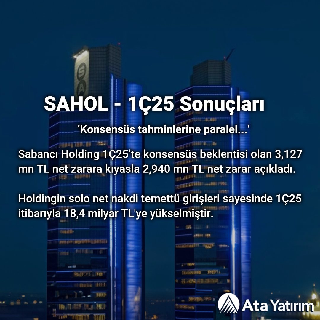 Sabancı Holding, 1. Çeyrekte Beklentilerin Altında Net Zarara Kâr Açıkladı