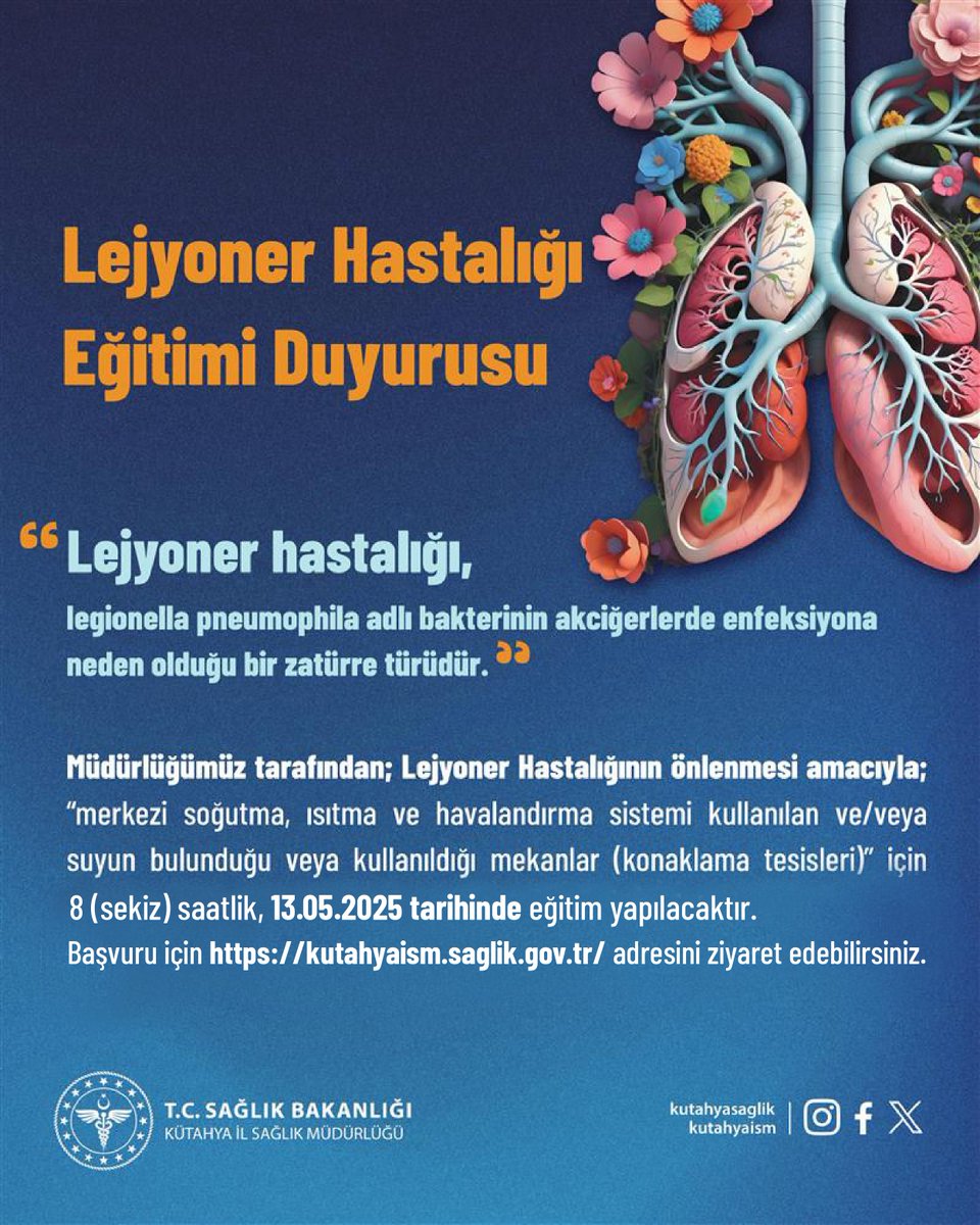Kütahya'da Lejyoner Hastalığı Farkındalık Eğitimi Başlıyor