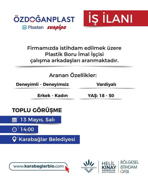 Karabağlar Belediyesi, Özdoğan Plastik'te İş İmkanı Sunuyor