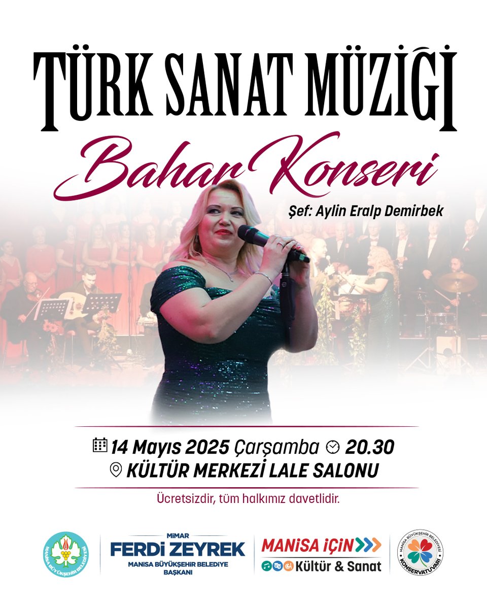 Manisa Büyükşehir Belediyesi Konservatuvarı Türk Sanat Müziği Korosu Bahar Konseri Verecek