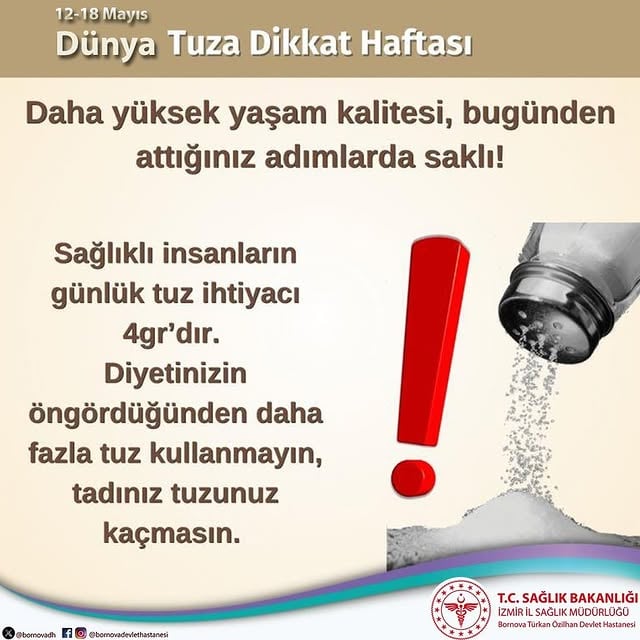 Bornova'da Dünya Tuzu Dikkat Haftası Etkinlikleri Başladı