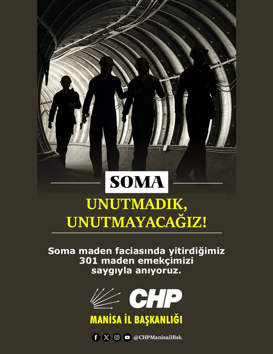CHP Manisa, Soma Maden Faciası'nda Hayatını Kaybeden Madencileri Andı