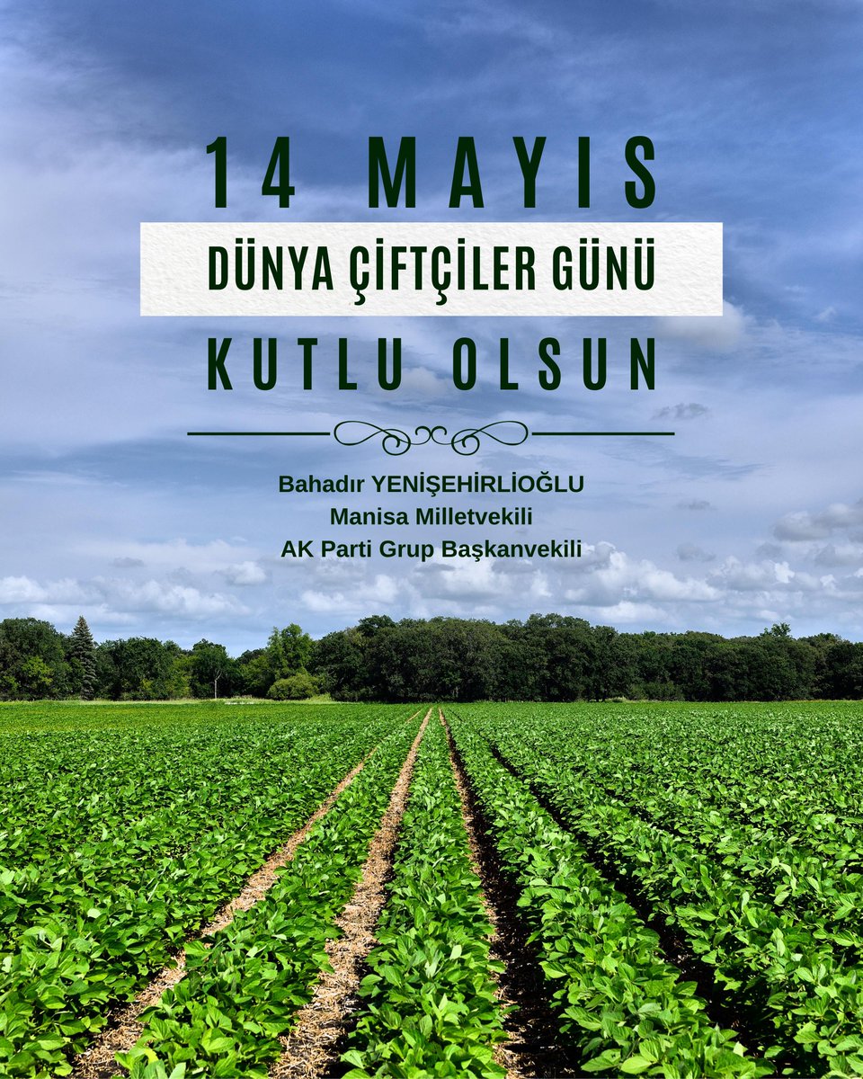 Manisa Milletvekili Yenişehirlioğlu, Dünya Çiftçiler Günü'nü Kutladı