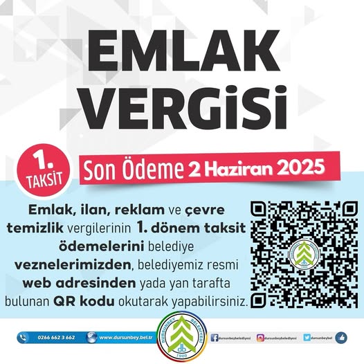 Dursunbey Belediyesi'nden Vergi Ödeme Hatırlatması