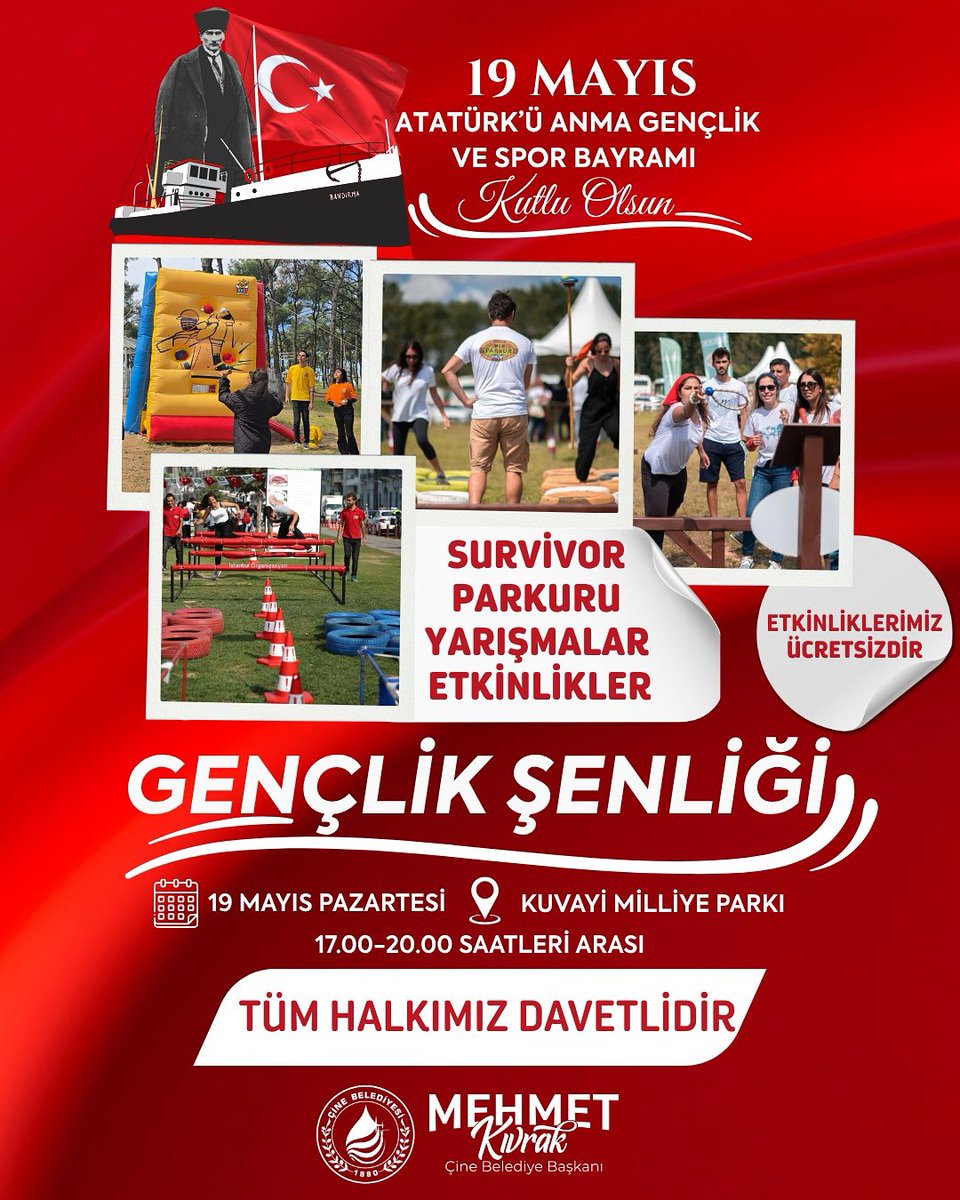 Çine Belediyesi, 19 Mayıs Atatürk'ü Anma Gençlik ve Spor Bayramı'nı Coşkuyla Kutlayacak