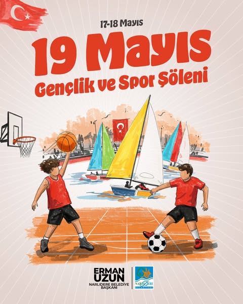 İzmir Narlıdere Belediyesi, 19 Mayıs Atatürk'ü Anma Gençlik ve Spor Bayramı'nı Geniş Bir Programla Kutlayacak