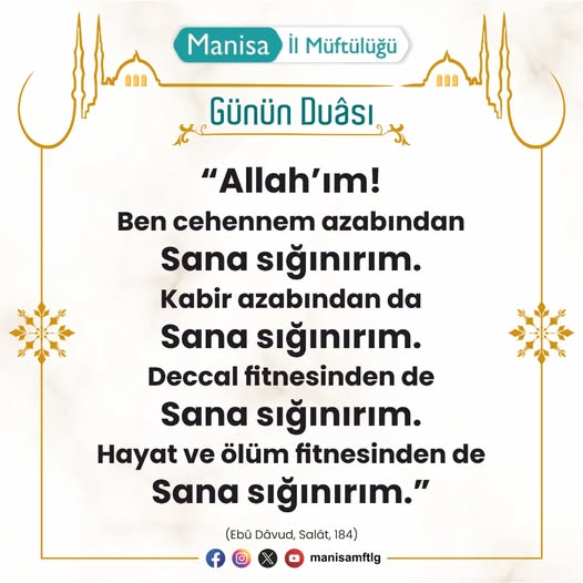 Manisa İl Müftülüğünden Günlük Dua Mesajı