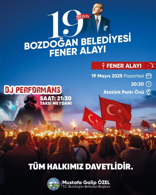 Bozdoğan'da 19 Mayıs Coşkusu: Yürüyüş, DJ Performansı ve Eğlence