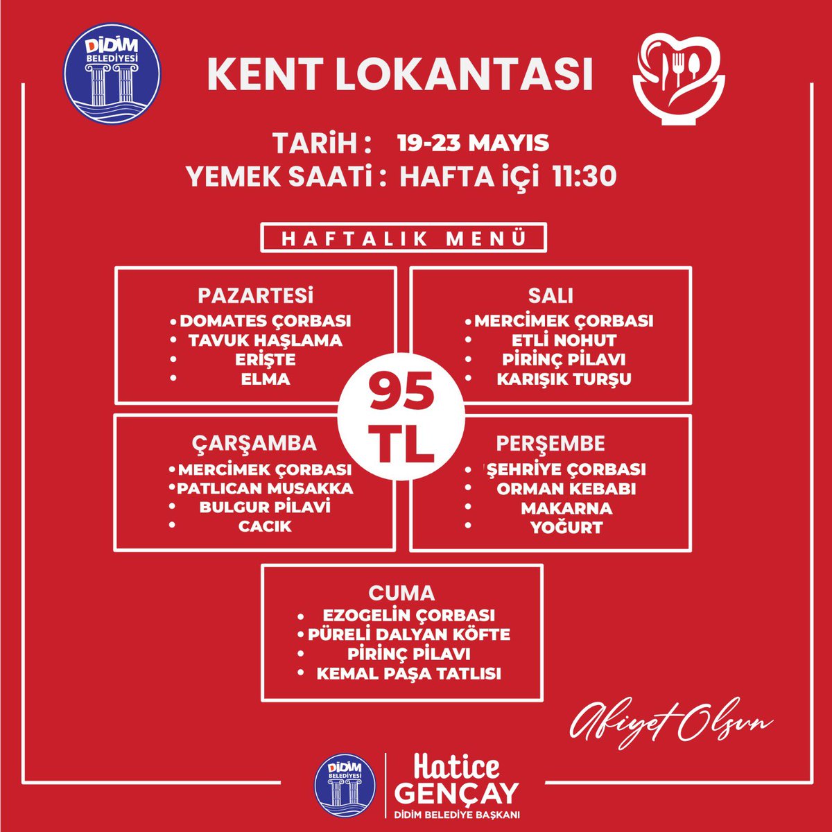 Didim Belediyesi Kent Lokantası'nda Hafta İçi 95 TL'ye Lezzetli ve Bereketli Yemek