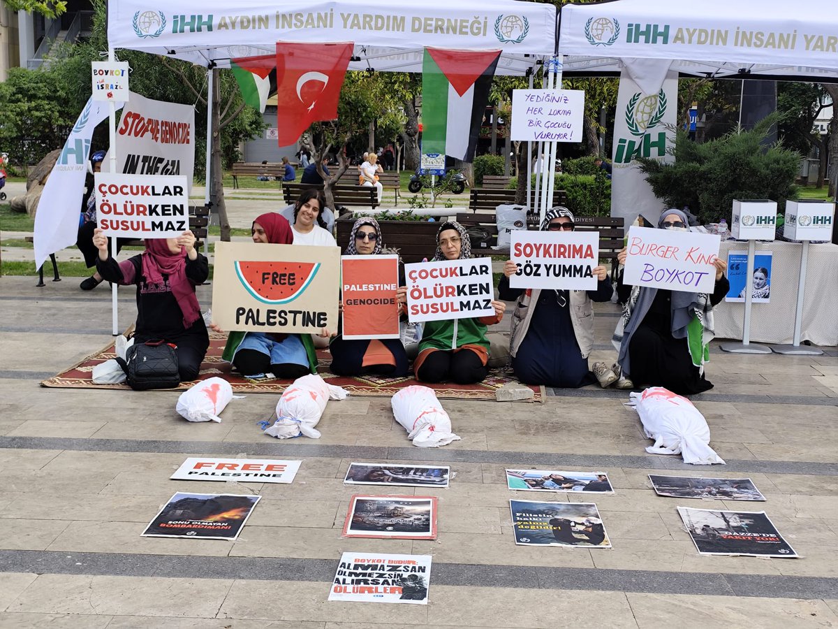 İHH Kadın, Aydın'da Filistin'e Destek Çadırı Kurdu
