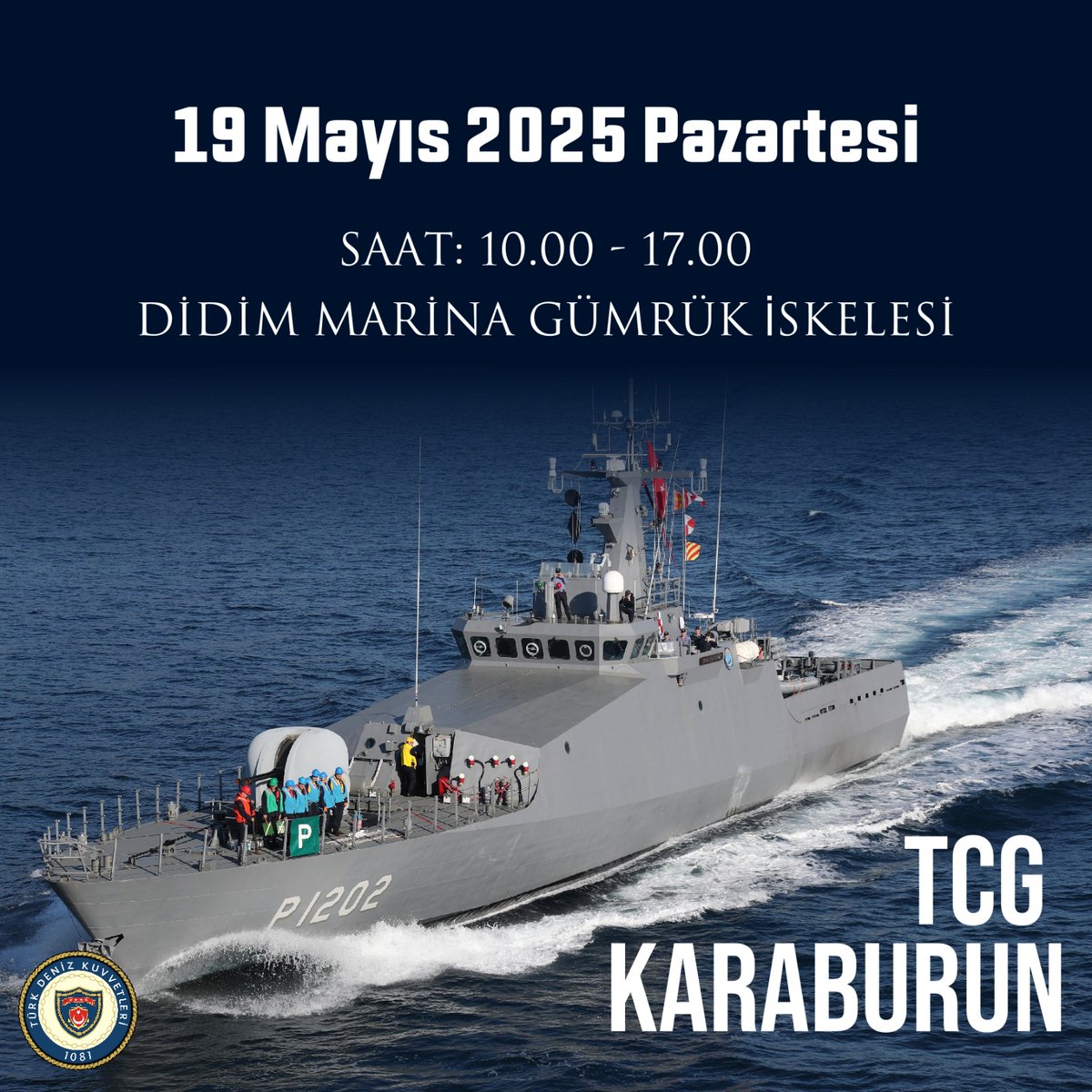 Didim'de 19 Mayıs Atatürk'ü Anma Gençlik ve Spor Bayramı Etkinliği: TCG Karaburun Gemisi Ziyarete Açılıyor