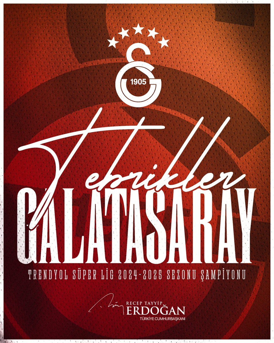 Cumhurbaşkanı Erdoğan'dan Galatasaray'a Şampiyonluk Tebriki