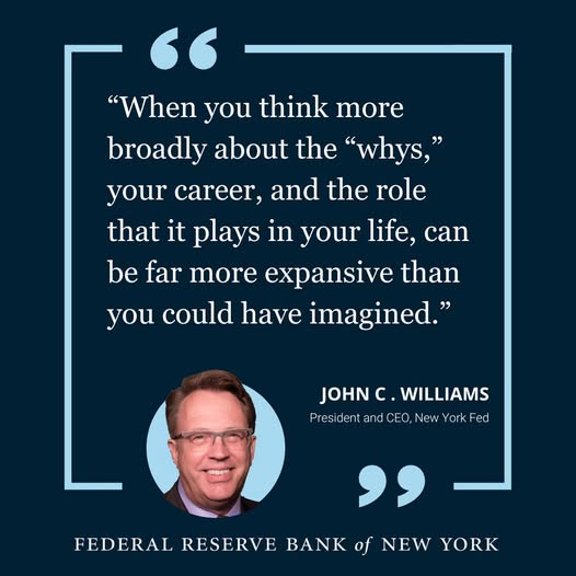 New York Fed Başkanı Williams, Mezunlara Kariyer Deneyimlerini Paylaştı