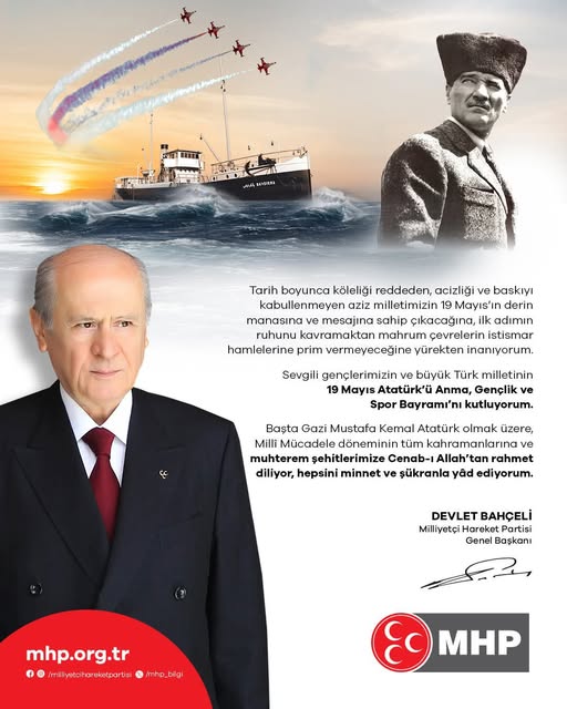 MHP Afyonkarahisar İlçe Başkanlığı'ndan 19 Mayıs Mesajı