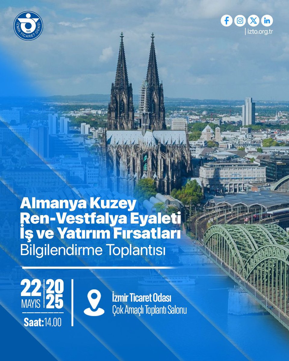 İzmir Ticaret Odası, Almanya Kuzey Ren Vestfalya İş ve Yatırım Fırsatlarını Masaya Yatıracak
