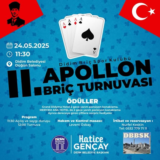 Didim'de II. Apollon Briç Turnuvası Düzenleniyor
