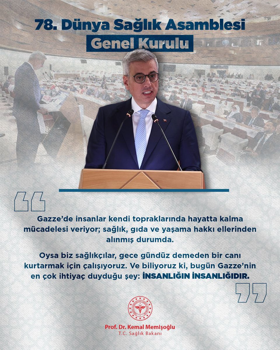 Sağlık Bakanı Memişoğlu: Gazze'nin En Büyük İhtiyacı İnsanlığa Dönüş