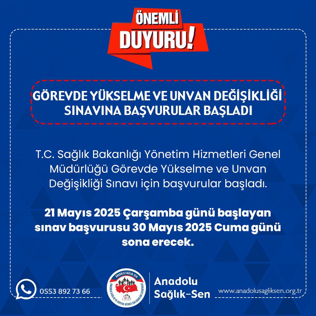 Sağlık Bakanlığı Görevde Yükselme Sınavı Başvuruları Başladı
