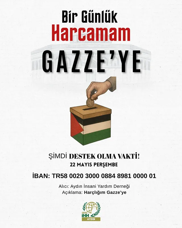 Aydın İHH, Gazze İçin Bir Günlük Harcama Kampanyası Başlattı