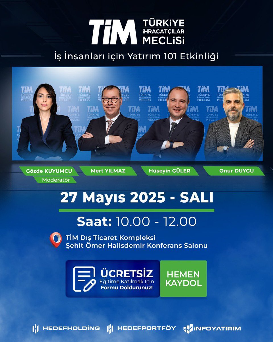 TİM ve Hedef Holding İş Birliğiyle Yatırım Etkinliği Düzenlenecek