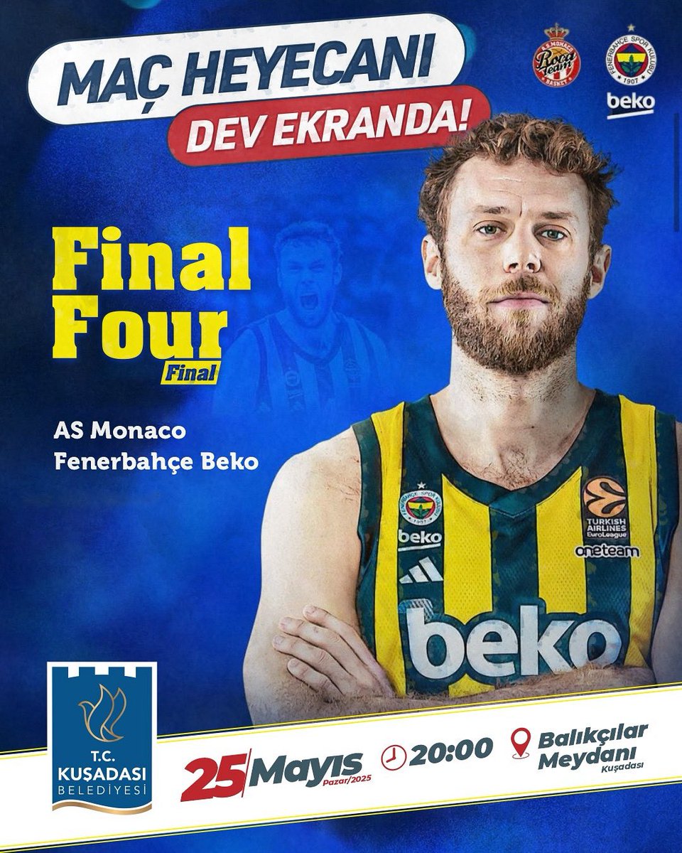 Kuşadası'nda Fenerbahçe Beko Maçı Dev Ekranda İzlenecek