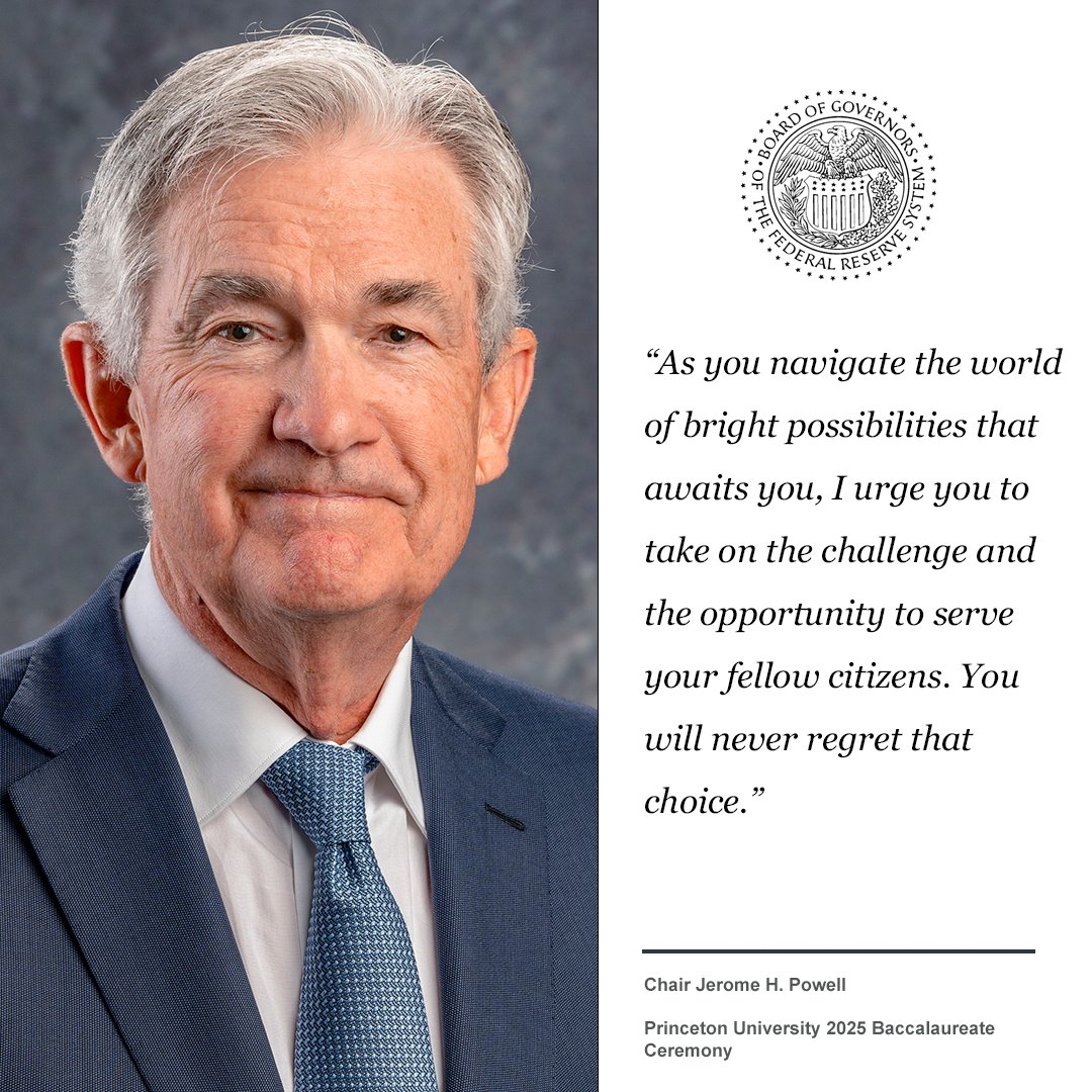 Federal Reserve Başkanı Powell, Princeton Üniversitesi Mezuniyet Töreninde Konuştu
