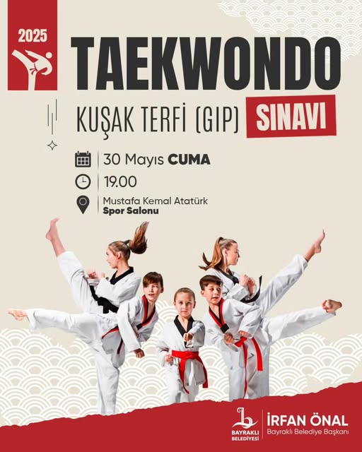 Bayraklı Belediyesi Taekwondo Kuşak Sınavı Gerçekleşecek