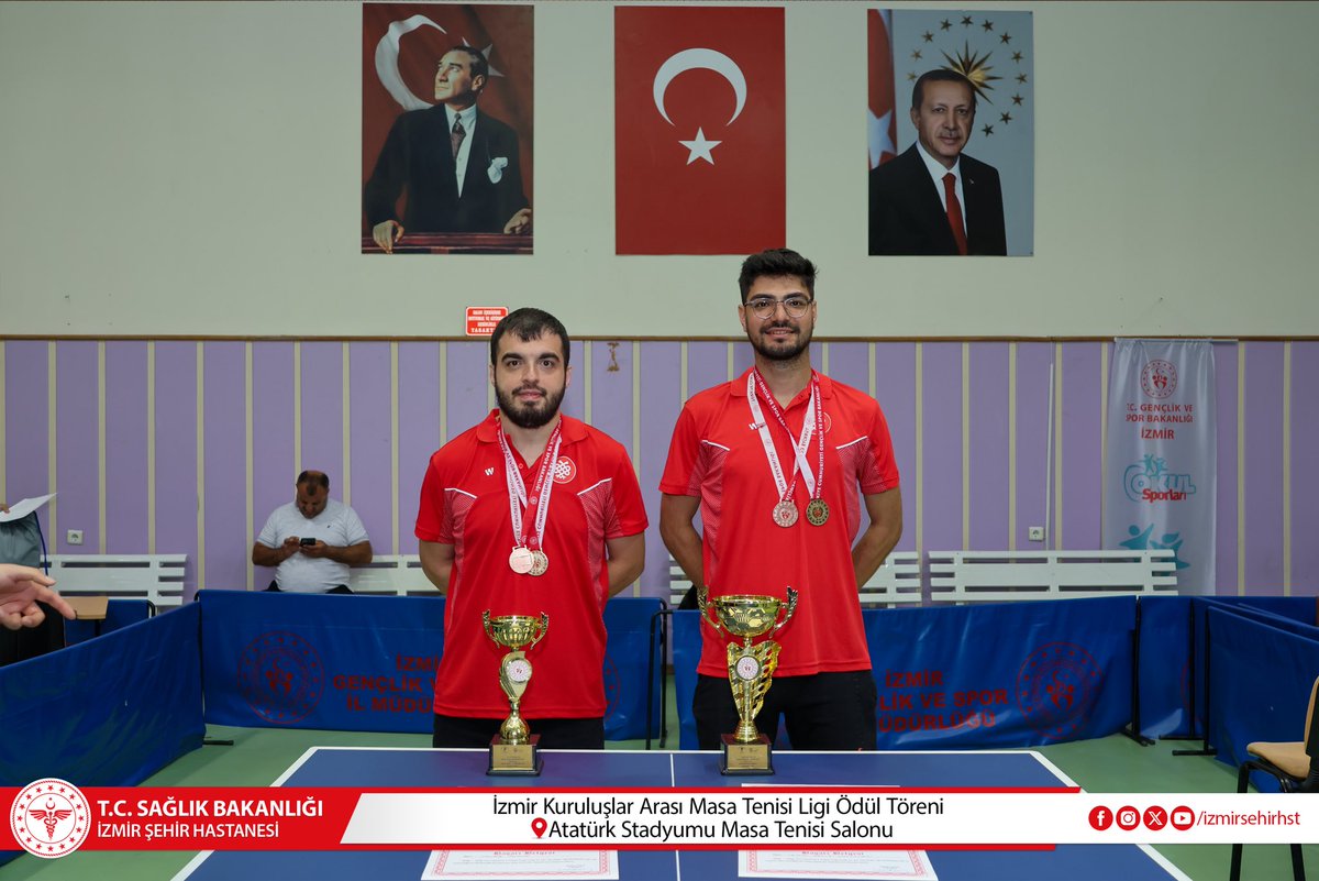 İzmir Şehir Hastanesi Masa Tenisi Ligi Şampiyonları Belirlendi