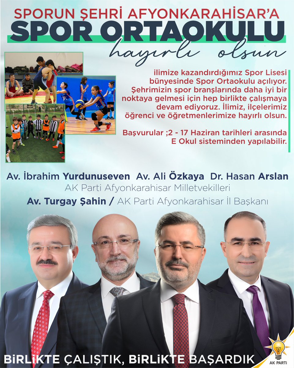 Afyonkarahisar'a Spor Ortaokulu Açılıyor