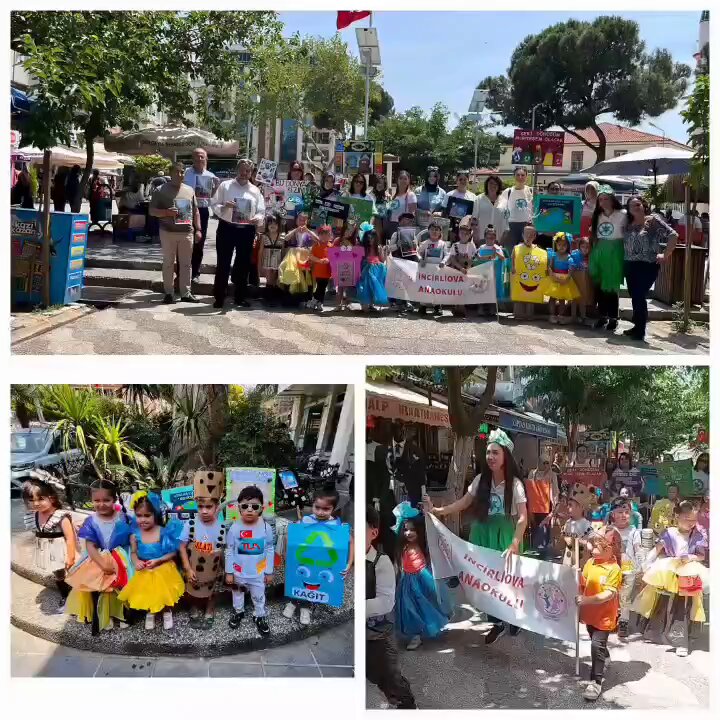 İncirliova Anaokulu Öğrencileri Çevre Bilinci Yürüyüşü Düzenledi