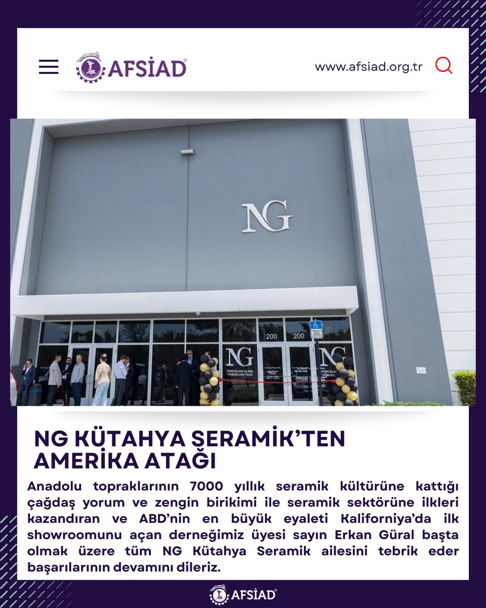 NG Kütahya Seramik, Kaliforniya'da İlk Showroom'unu Açtı